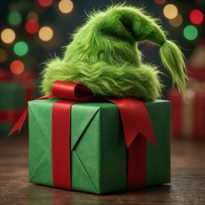 Gift Box with Grinch Hat
