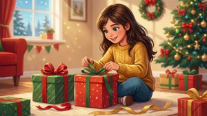 Gift Wrapping Girl