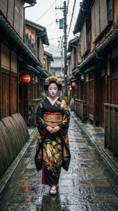 Gion Geisha in Rain