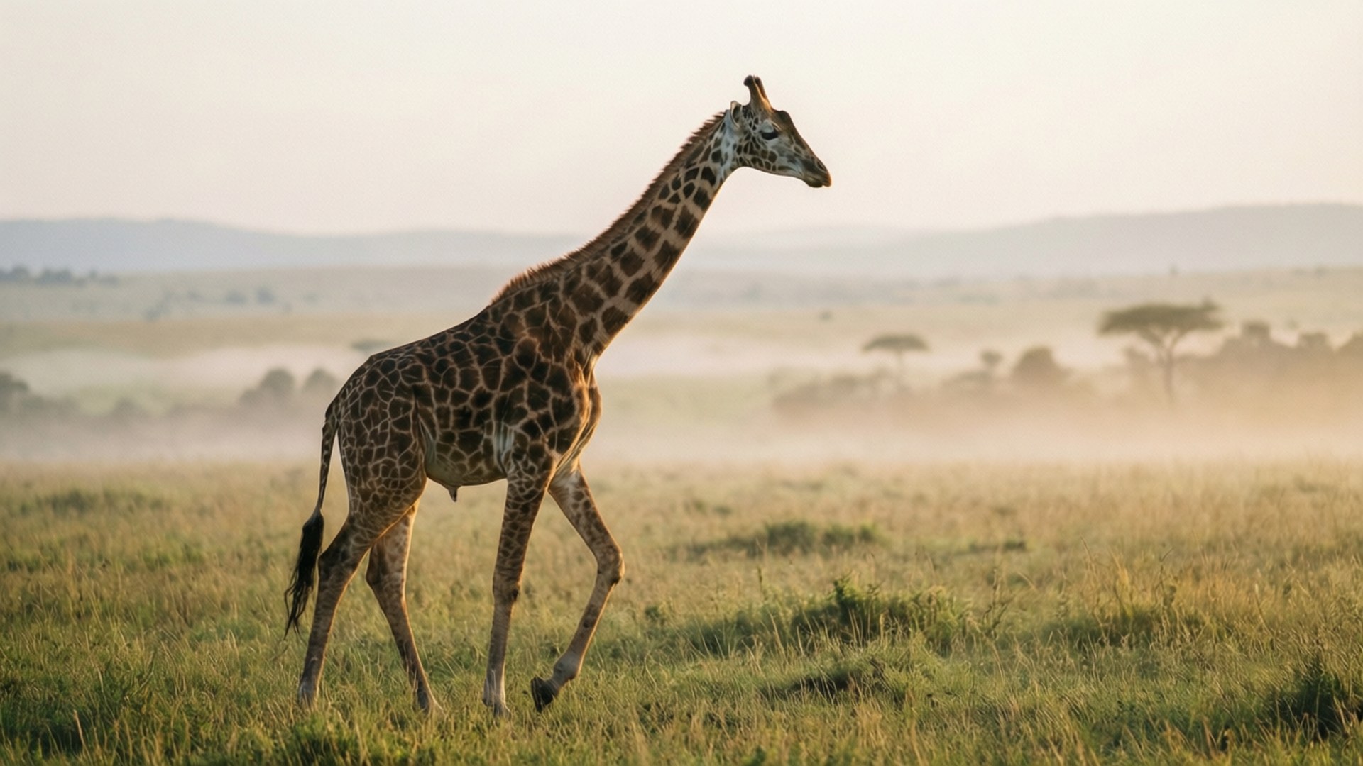 Giraffe in Mist by Wallpapers.art Studio