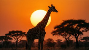 Giraffe Silhouette Sunset