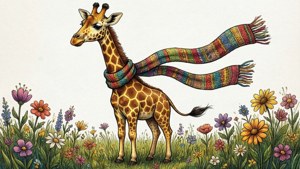 Giraffe with Scarf Doodle