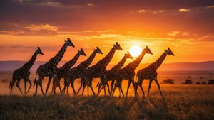 Giraffes at Sunset
