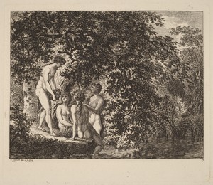 Girl Carrying a Basket of Fruit