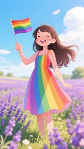 Girl in Lavender Field