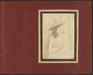 [Girl in Straw Hat and Gingham Dress]
