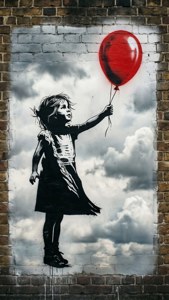 Girl with Balloon Ascending
