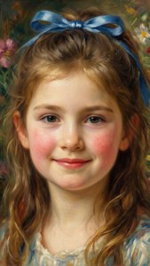 Girl with Blue Ribbon
