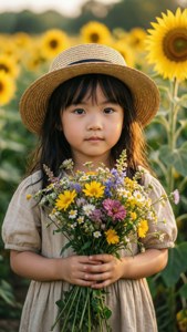 Girl with Sunflowers