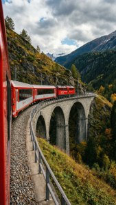 Glacier Express Autumn Viaduct