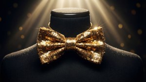 Glamorous Gold Sequined Bowtie