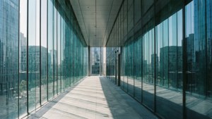 Glass Corridor Reflections