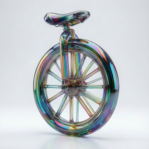 Glass Unicycle 3D Render