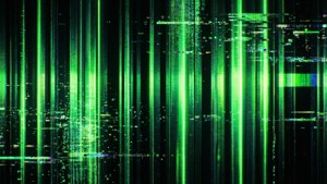 Glitch Neon Green Digital