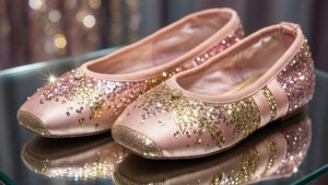 Glitter Gold Ballet Shoes