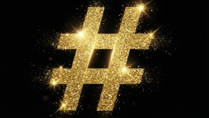 Glitter Gold Hashtag