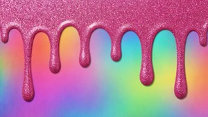 Glitter Pink Drip Rainbow