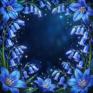 Glittery Bluebell Sparkle Border