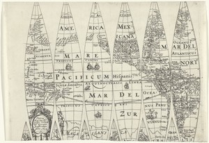 Globesegmenten van een stuk van het noordelijk halfrond