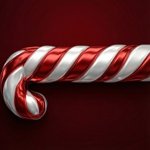 Glossy 3D Candy Cane Border