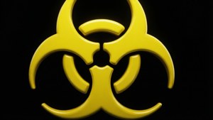 Glossy Biohazard Closeup