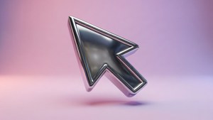 Glossy Chrome Arrow Cursor