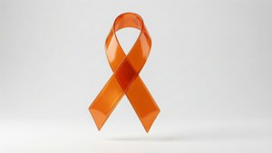 Glossy Orange Ribbon 3D