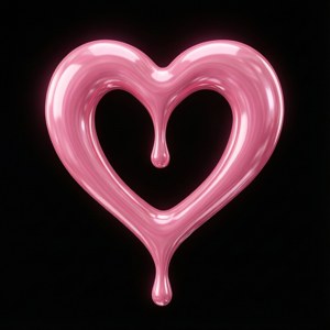 Glossy Pink Drip Heart