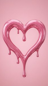 Glossy Pink Drip Heart