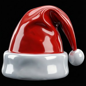 Glossy Plastic Santa Hat