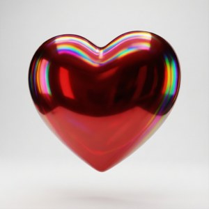 Glossy Pride Heart 3D