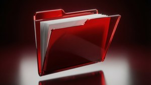 Glossy Red Floating Folder