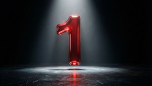 Glossy Red Number One