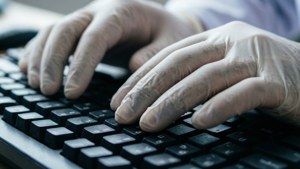 Gloves on Keyboard