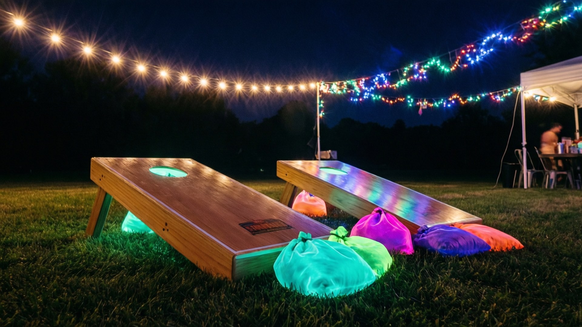 Glow Cornhole Night Party by Wallpapers.art Studio