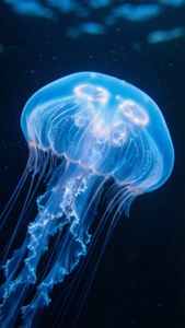Glowing Blue Jellyfish
