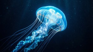 Glowing Blue Jellyfish