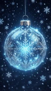 Glowing Blue Ornament Night