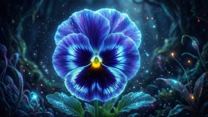 Glowing Blue Pansy Fantasy