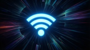 Glowing Blue Wi-Fi Icon