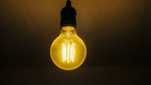 Glowing Bulb at Night
