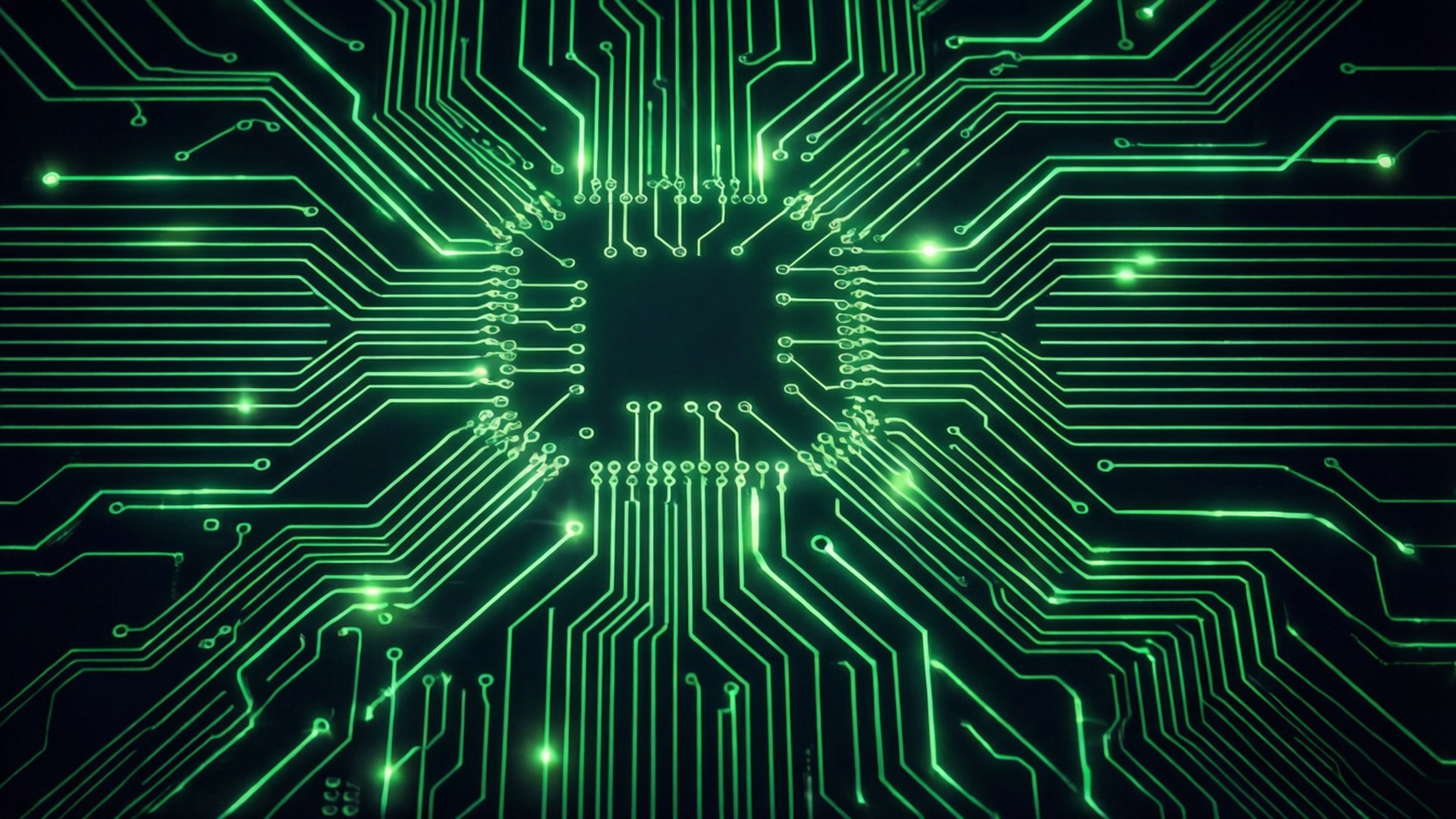 Glowing Circuit Board by Wallpapers.art Studio