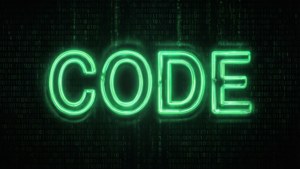 Glowing Code Text