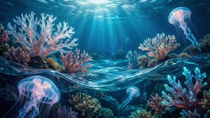 Glowing Coral Reef Layers