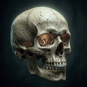 Glowing Cracked Skull