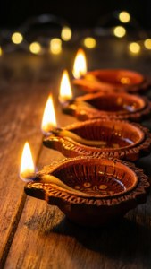 Glowing Diyas Row