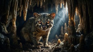 Glowing Eyes in Cave
