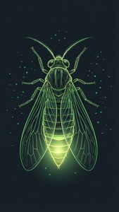 Glowing Firefly Line Art