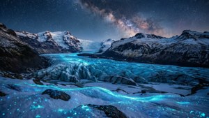 Glowing Glacier Night