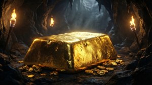Glowing Gold in Cavern